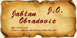 Jablan Obradović vizit kartica